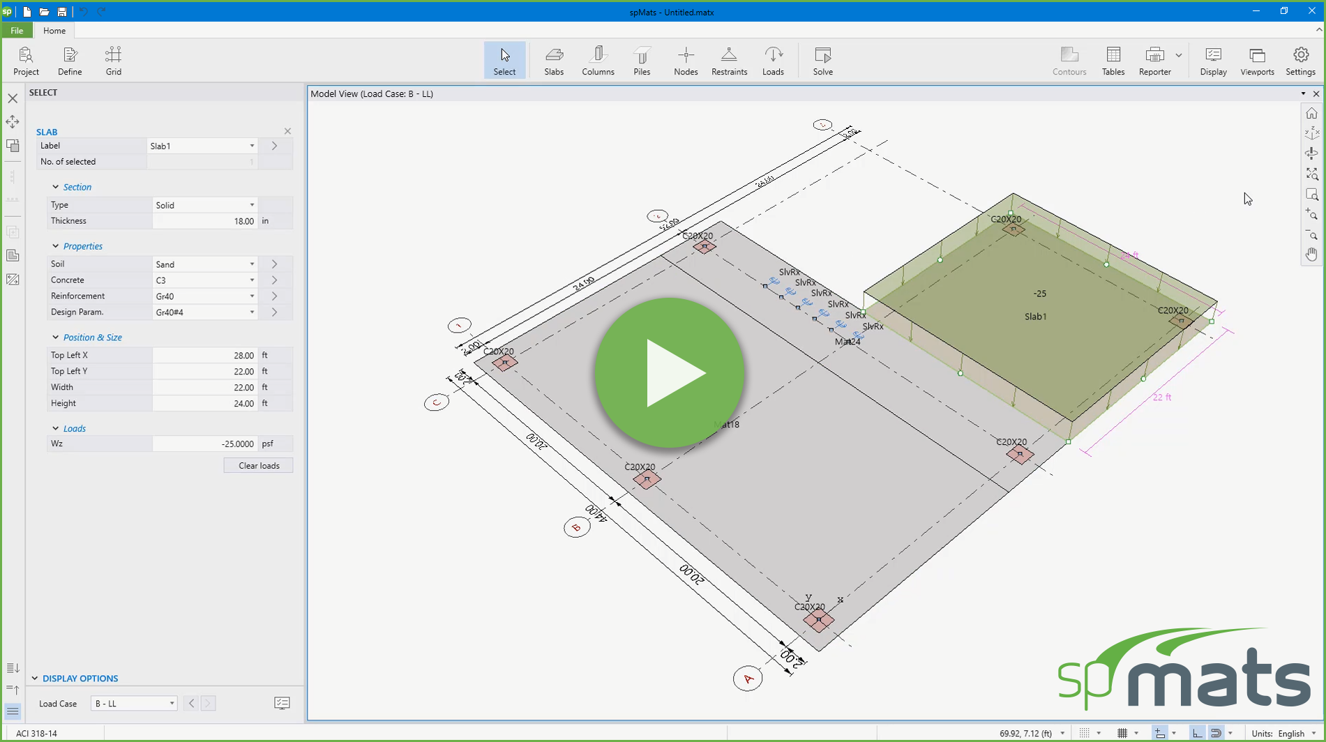 Creating Models, Boundary Conditions, and Loading in spMats