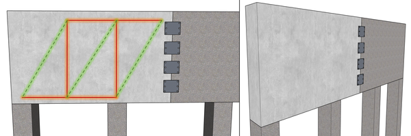 Deep beam configurations in wall panels